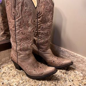 Tan embellished Corral western boots